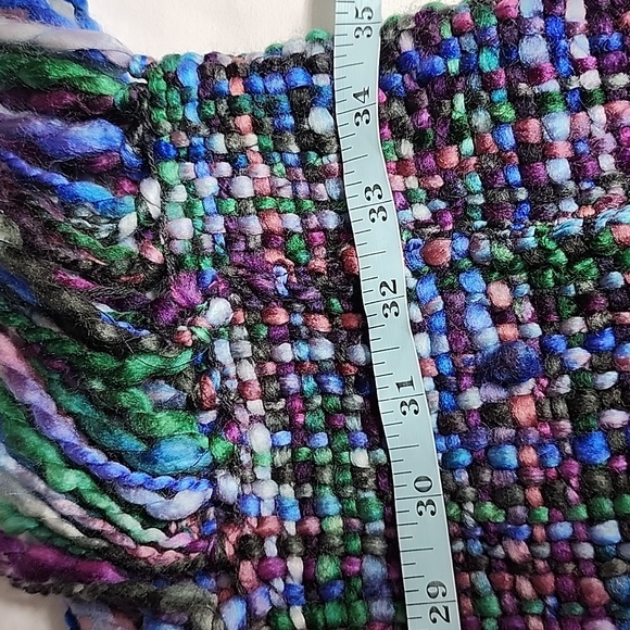 ECO BY RISING TIDE SCARF ARTISAN HAND WOVEN KNIT MULTICOLOR NWT - Picture 7 of 10